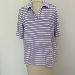 Lands' End Purple Striped Women's Top